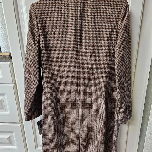 WOMENS RALPH LAUREN HOUNDSTOOTH LEGACY CHECK LONG COAT - Picture 4 of 4